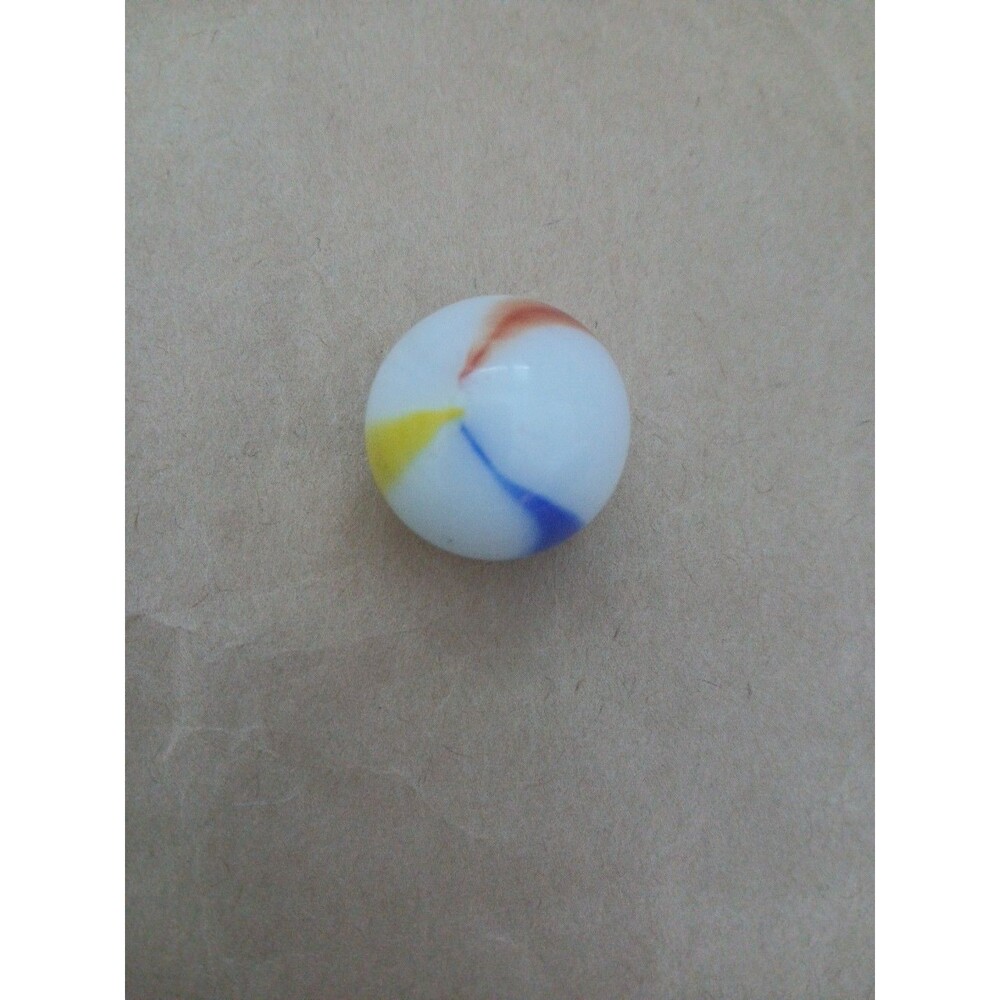 Large Cats Eye Shooter Marble Tri Color Milk Glass